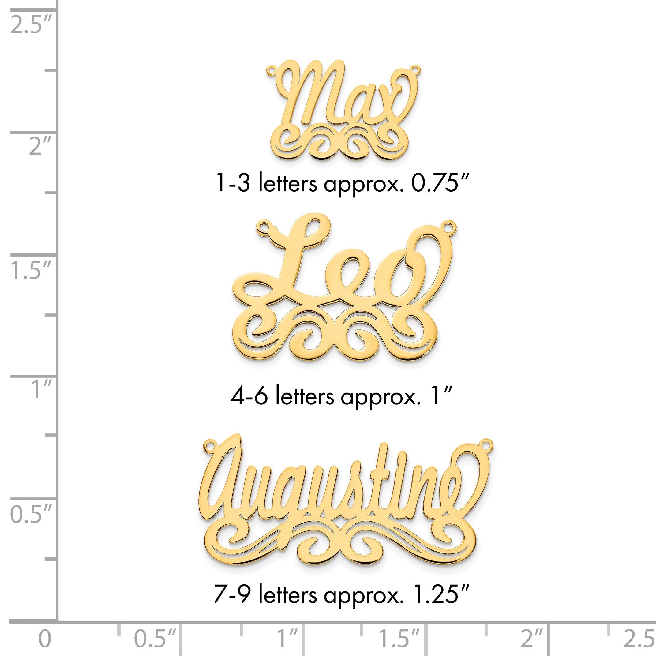 14K Gelbgold Mittel Poliert Name Platte