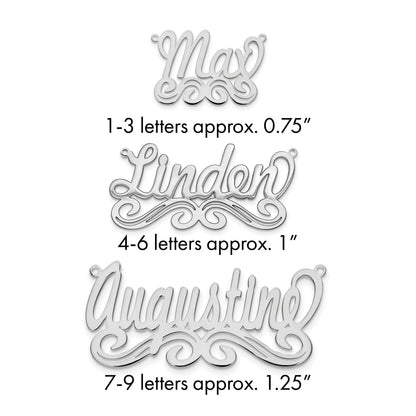 Sterlingsilber Silber/rhodiniert Mittel Poliert Name Platte