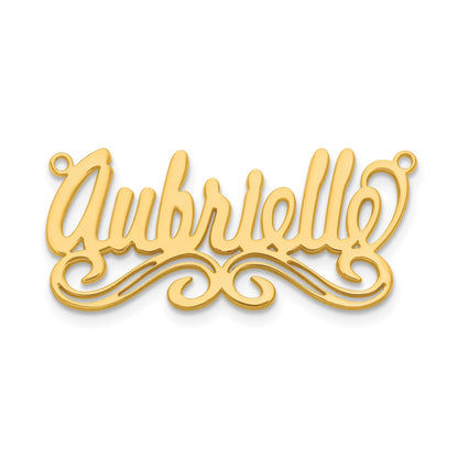 Vergoldet Sterlingsilber /gold Klein Poliert Name Platte