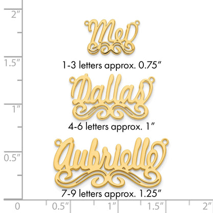 Vergoldet Sterlingsilber /gold Klein Poliert Name Platte