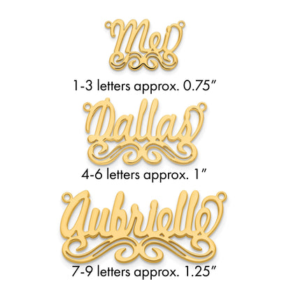 Vergoldet Sterlingsilber /gold Klein Poliert Name Platte