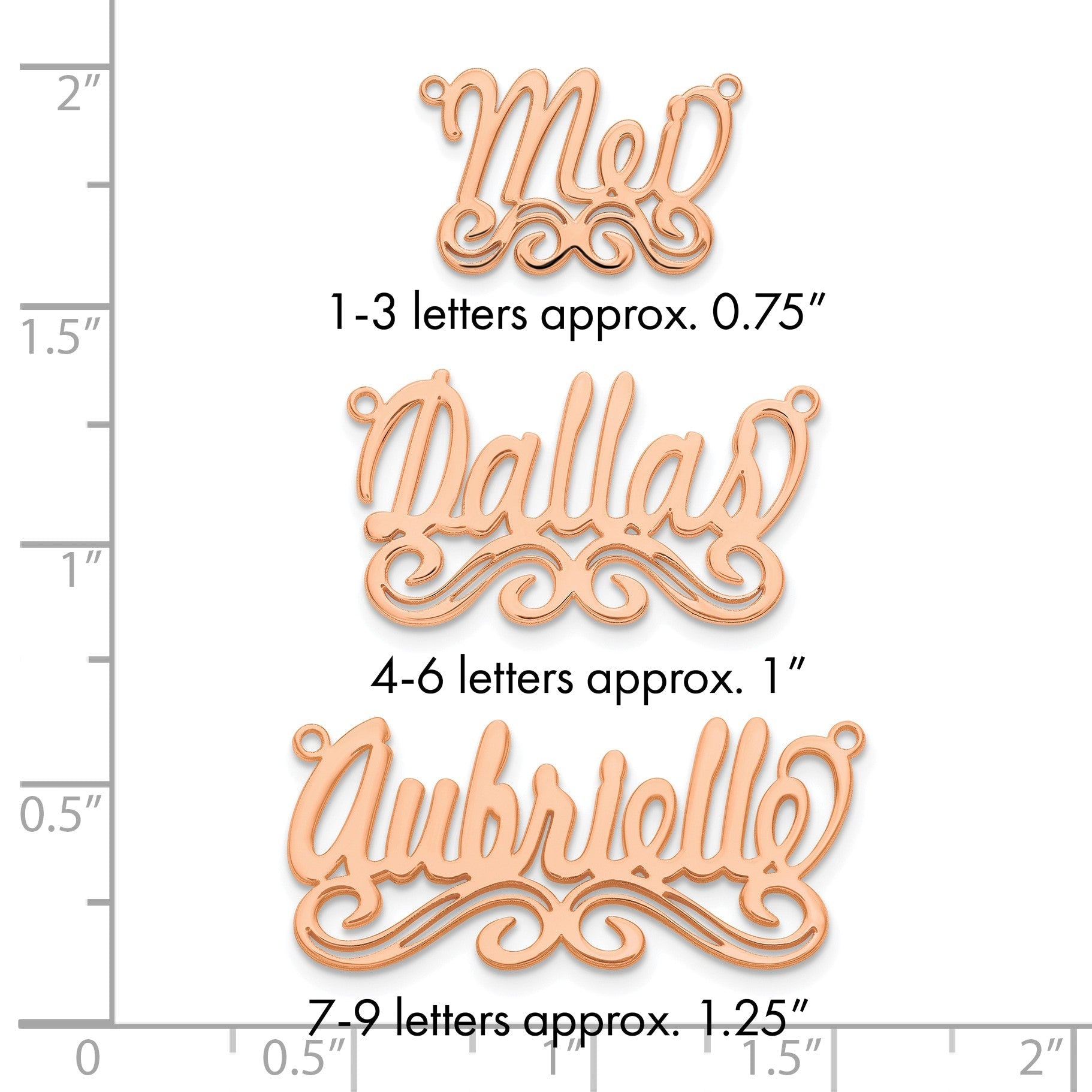 Roségoldbeschichtet Sterlingsilber /rose Klein Poliert Name Platte