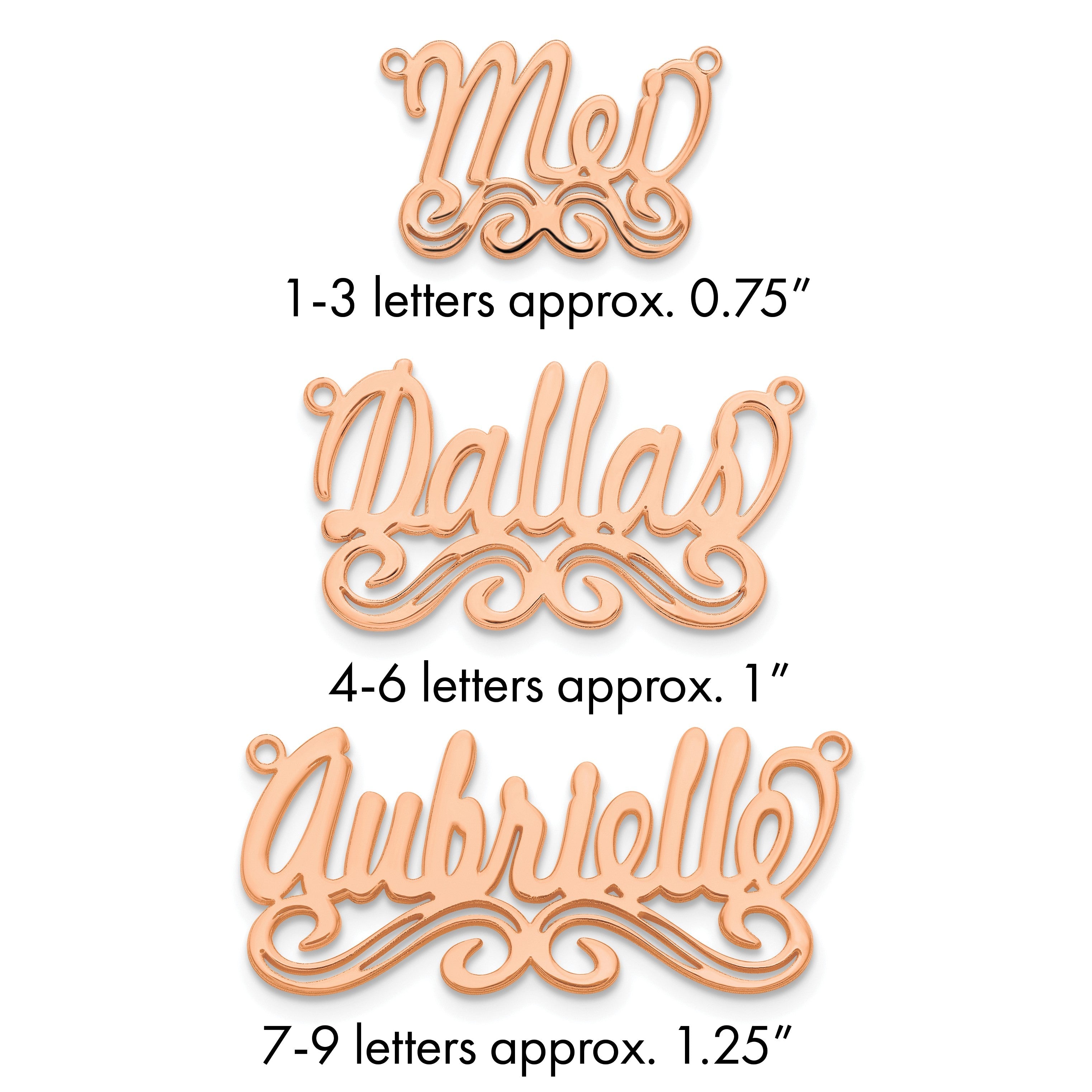 Roségoldbeschichtet Sterlingsilber /rose Klein Poliert Name Platte
