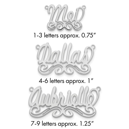 14K Weißgold Klein Poliert Name Platte