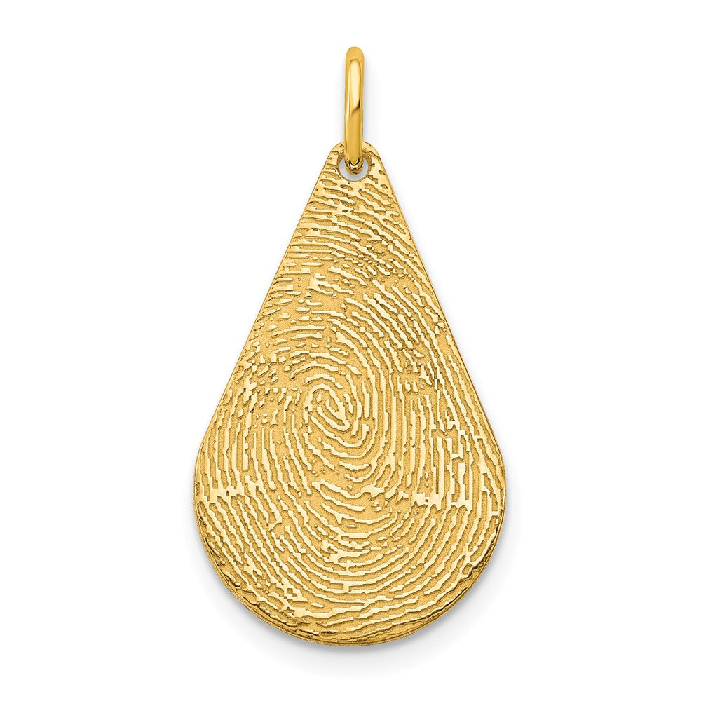 14K Gelbgold Tear Tropfen Fingerprint Charm
