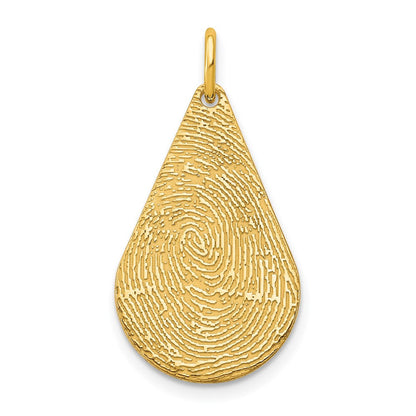 14K Gelbgold Tear Tropfen Fingerprint Charm