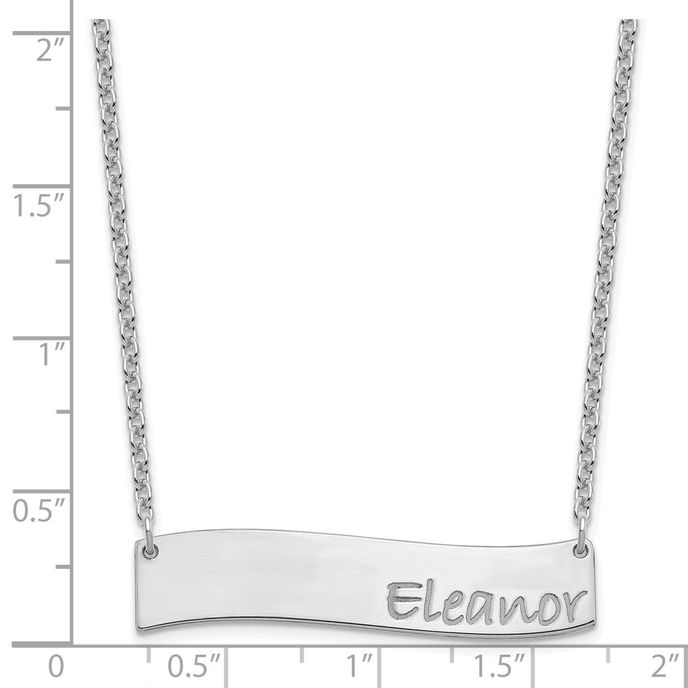 Sterlingsilber Rhodiniert Mittel Bradley Hand Gebogen Stab Halskette