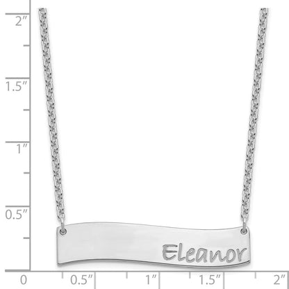 Sterlingsilber Rhodiniert Mittel Bradley Hand Gebogen Stab Halskette