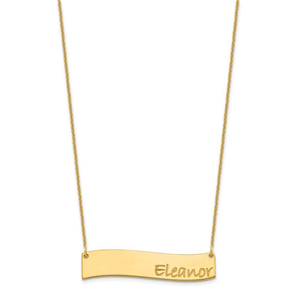 14K Gelbgold Mittel Bradley Hand Gebogen Stab Halskette