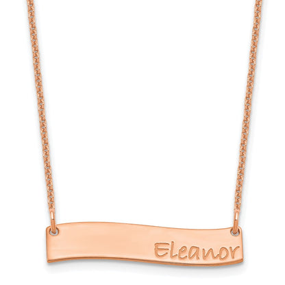 14K Roségold Klein Bradley Hand Gebogen Stab Halskette