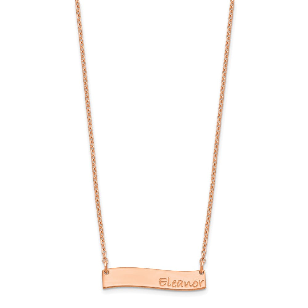 Roségoldbeschichtet Klein Bradley Hand Gebogen Stab Halskette