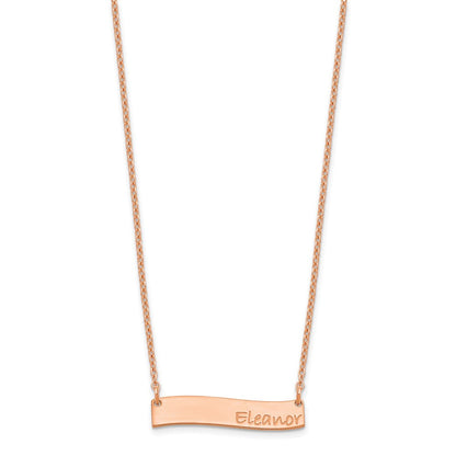 Roségoldbeschichtet Klein Bradley Hand Gebogen Stab Halskette