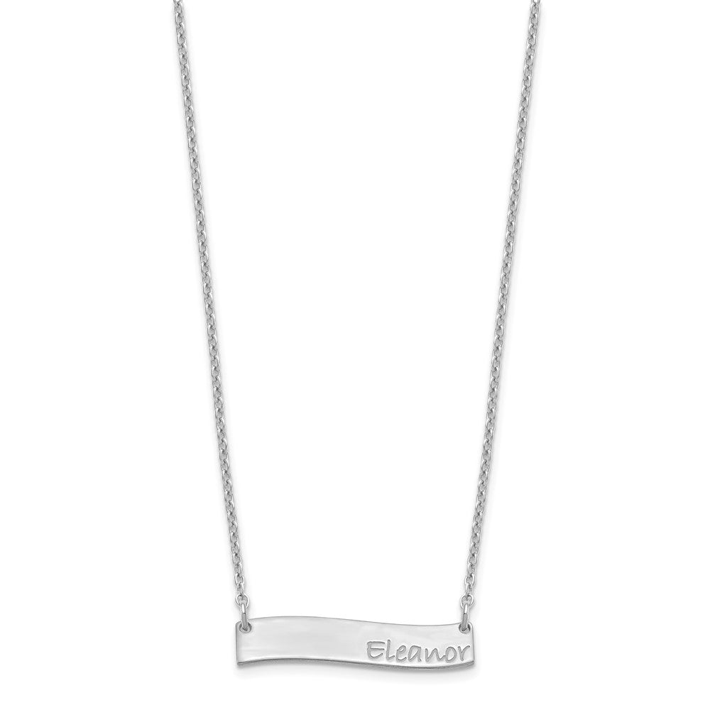 Sterlingsilber Rhodiniert Klein Bradley Hand Gebogen Stab Halskette