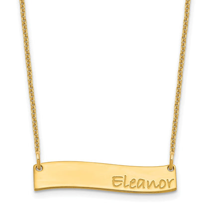 14K Gelbgold Klein Bradley Hand Gebogen Stab Halskette