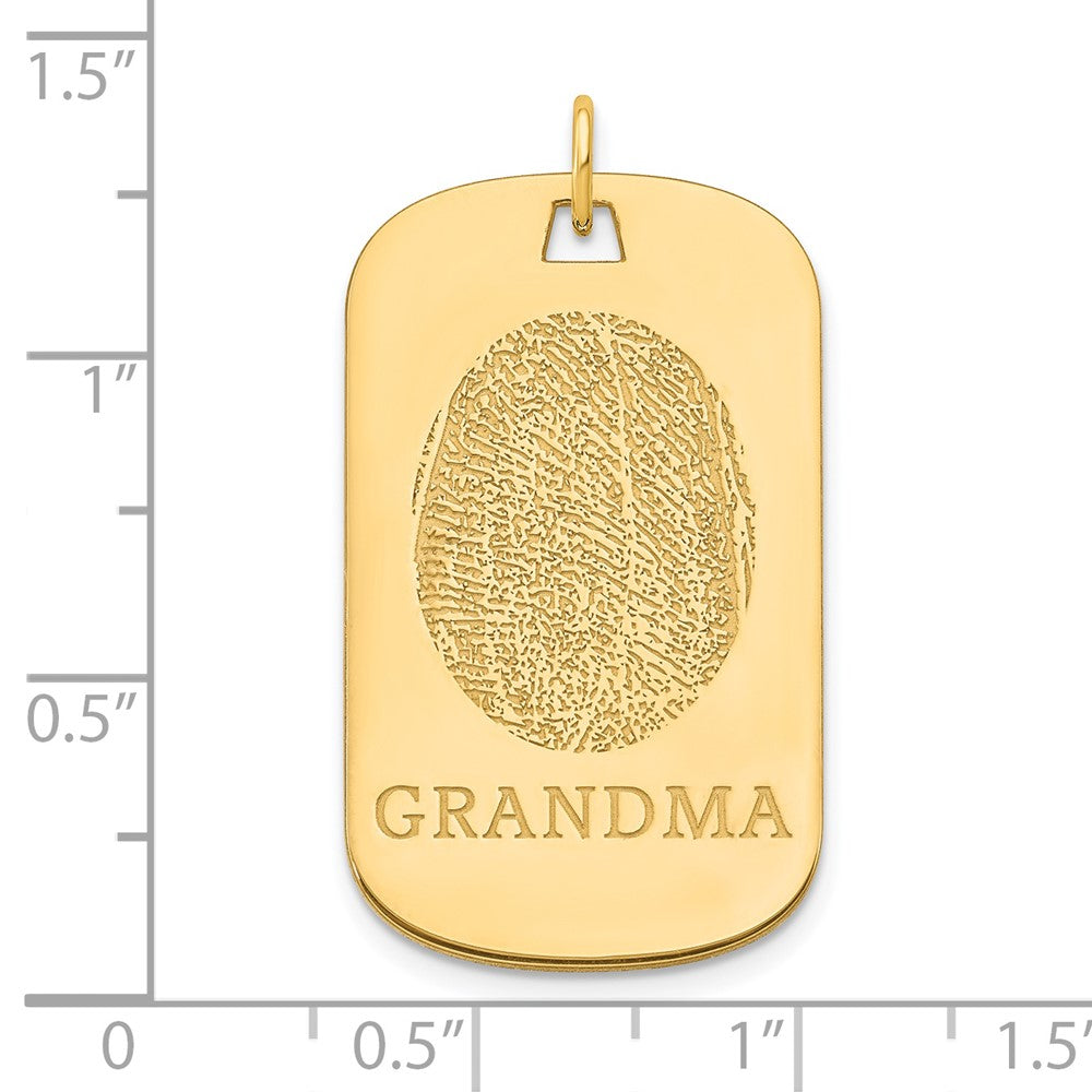 14K Gelbgold Fingerprint Erkennungsmarke