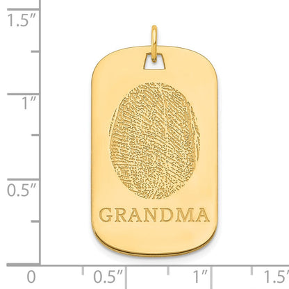 14K Gelbgold Fingerprint Erkennungsmarke