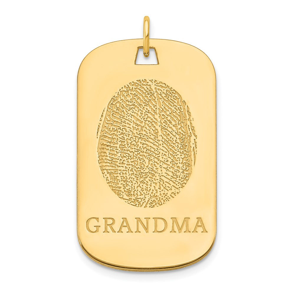 14K Gelbgold Fingerprint Erkennungsmarke