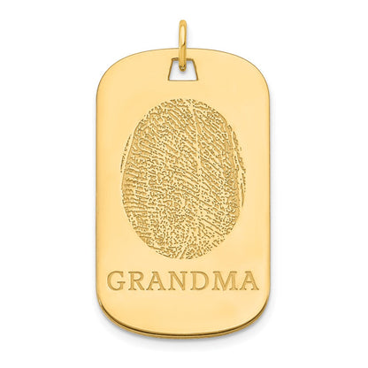 14K Gelbgold Fingerprint Erkennungsmarke