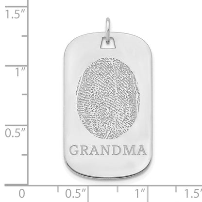 14K Weißgold Fingerprint Erkennungsmarke
