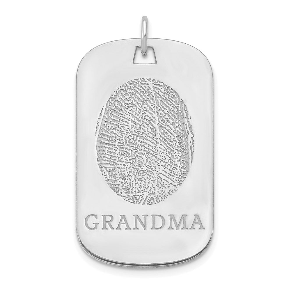 14K Weißgold Fingerprint Erkennungsmarke