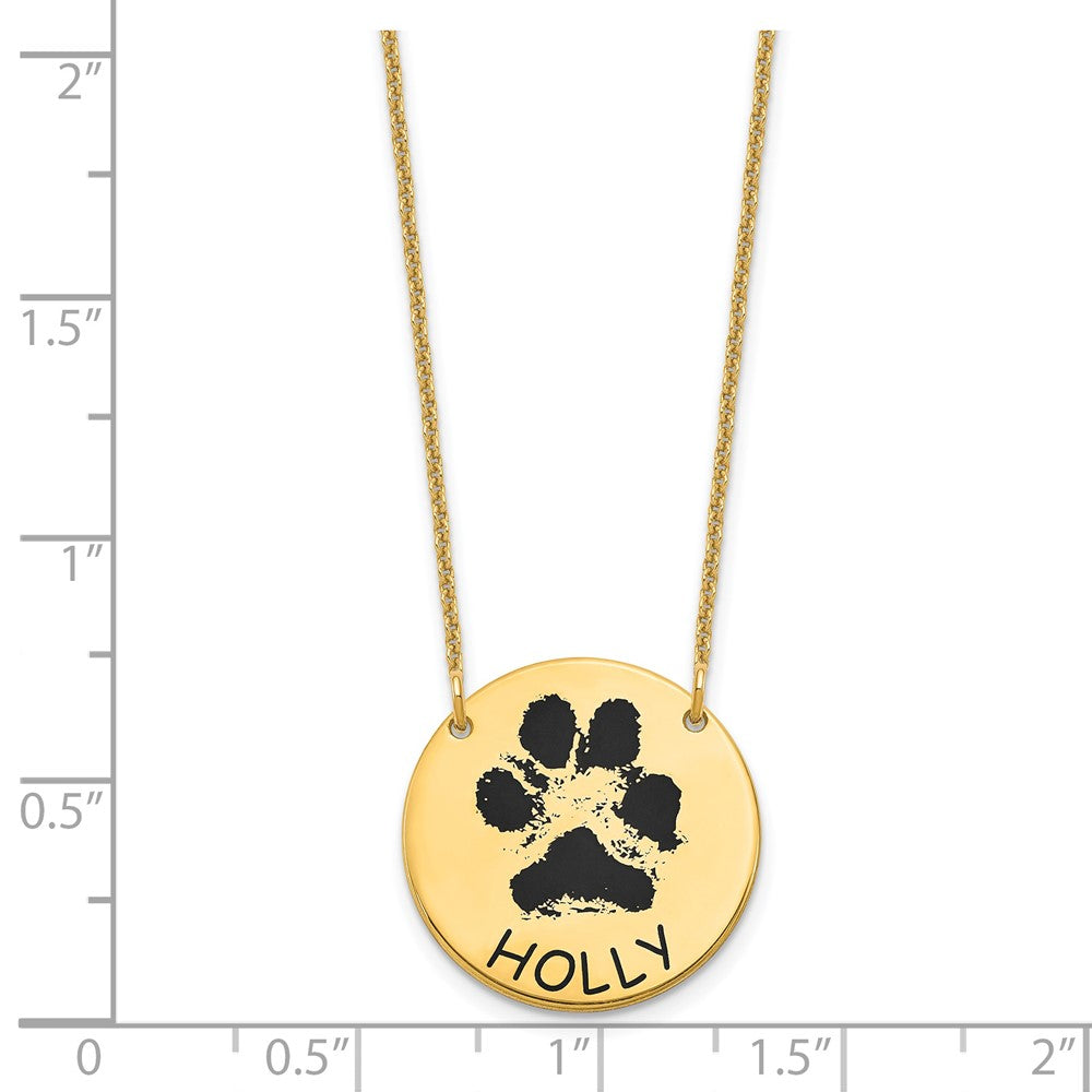 14K Gelbgold Epoxid Paw Druck Halskette