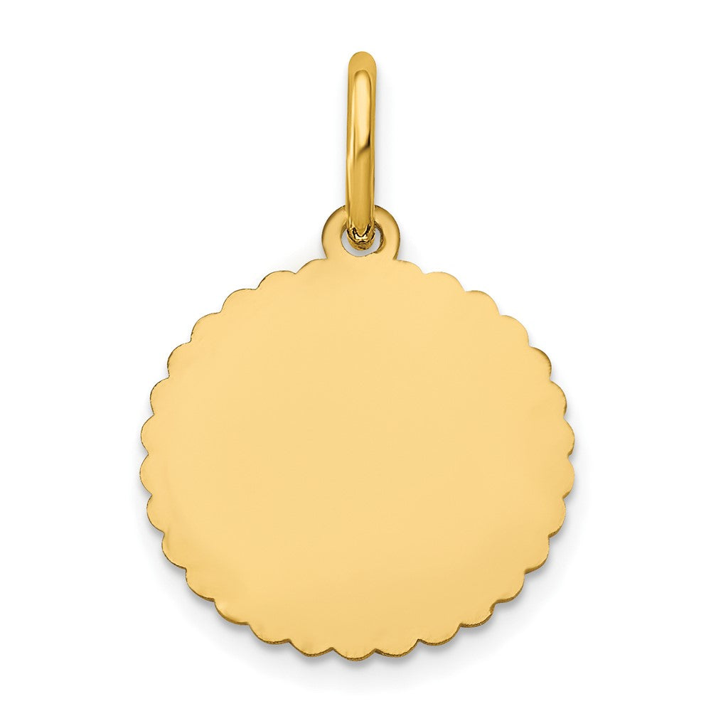 14K Gelbgold Gewellt Plättchen mit Name Charm
