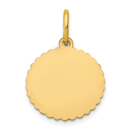 14K Gelbgold Gewellt Plättchen mit Name Charm