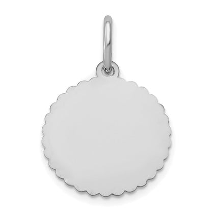 14K Weißgold Gewellt Plättchen mit Name Charm