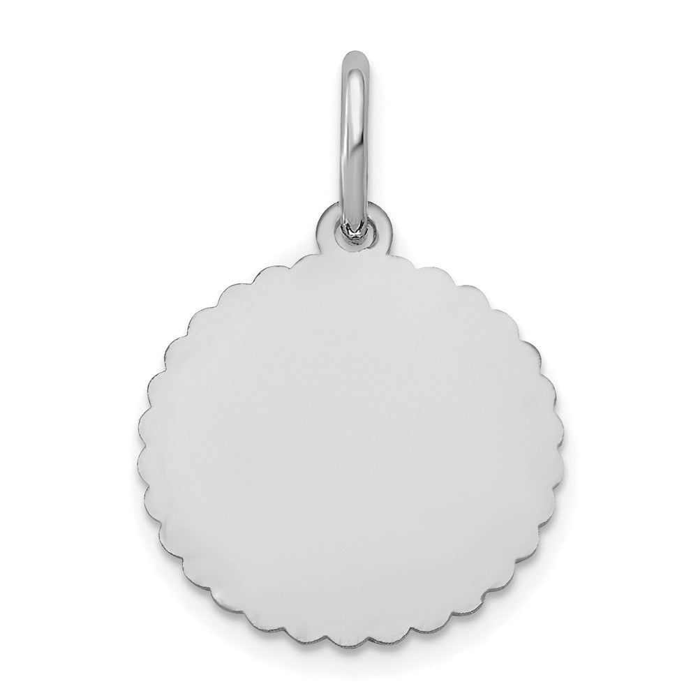 Sterlingsilber Silber/rhodiniert Gewellt Plättchen mit Name Charm