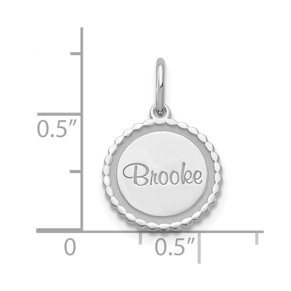 Sterlingsilber Silber/rhodiniert Gewellt Plättchen mit Name Charm