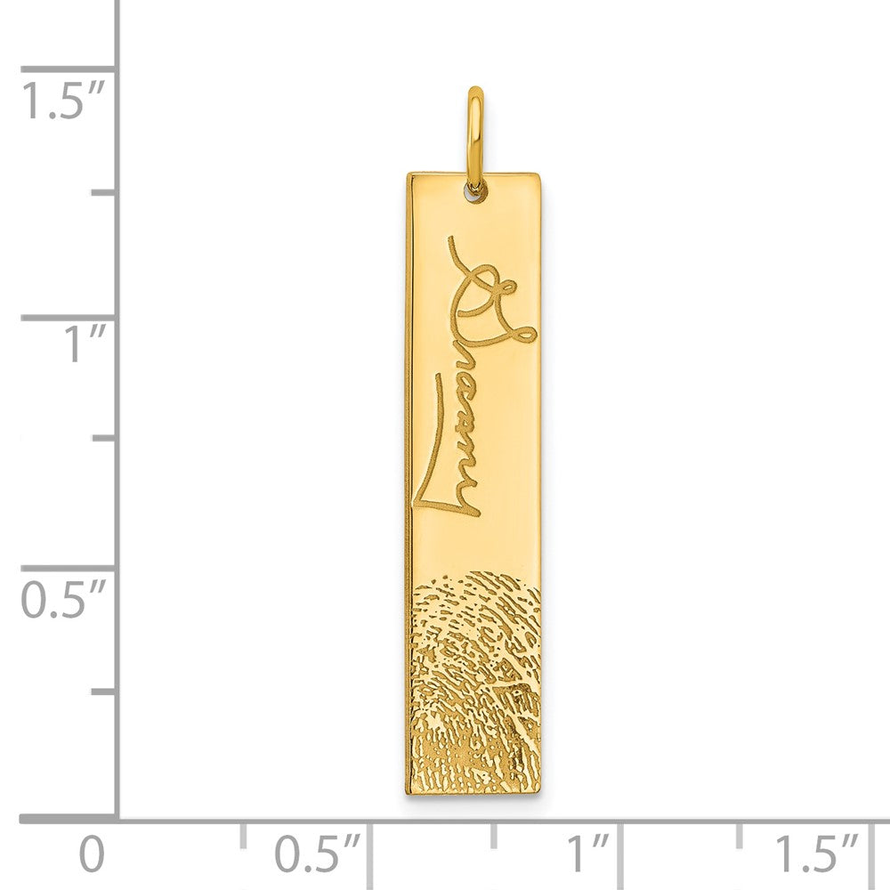 14K Gelbgold Signature und Fingerprint Charm