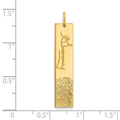 14K Gelbgold Signature und Fingerprint Charm