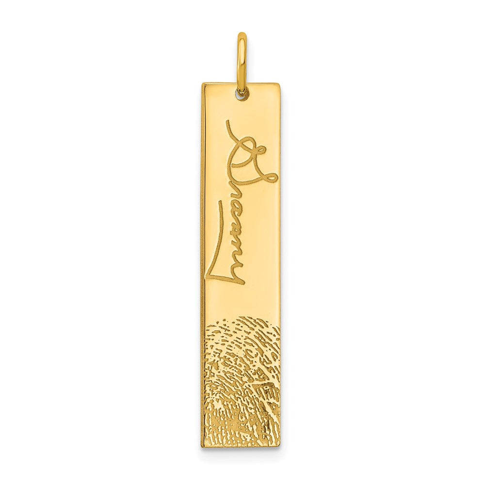 14K Gelbgold Signature und Fingerprint Charm