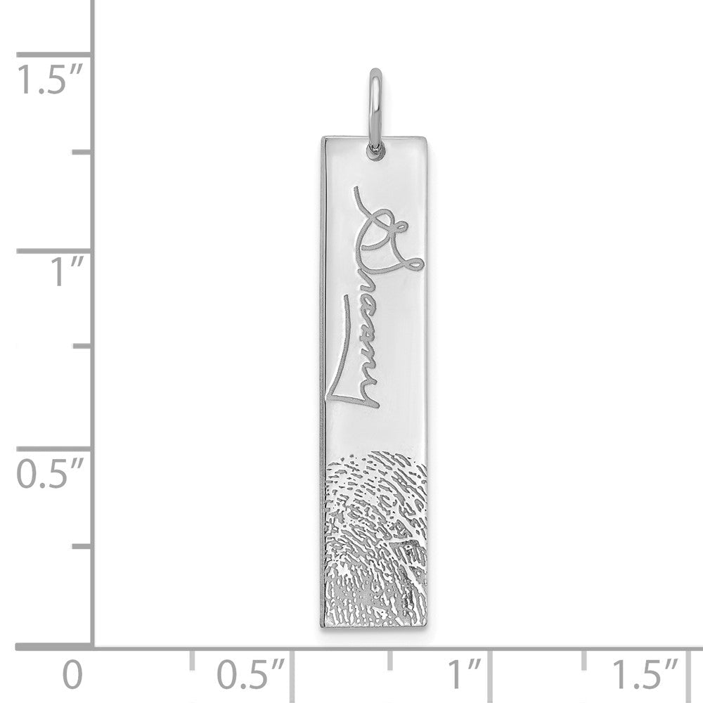 14K Weißgold Signature und Fingerprint Charm