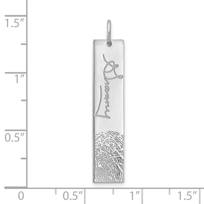 14K Weißgold Signature und Fingerprint Charm