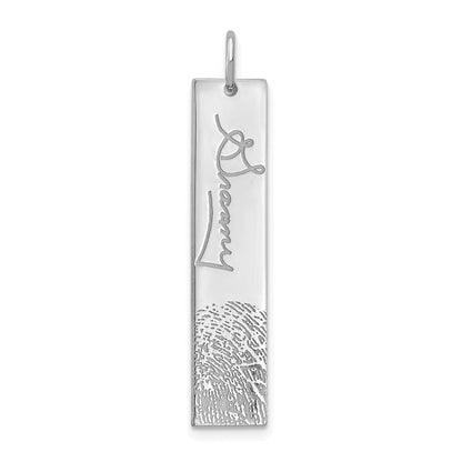 14K Weißgold Signature und Fingerprint Charm