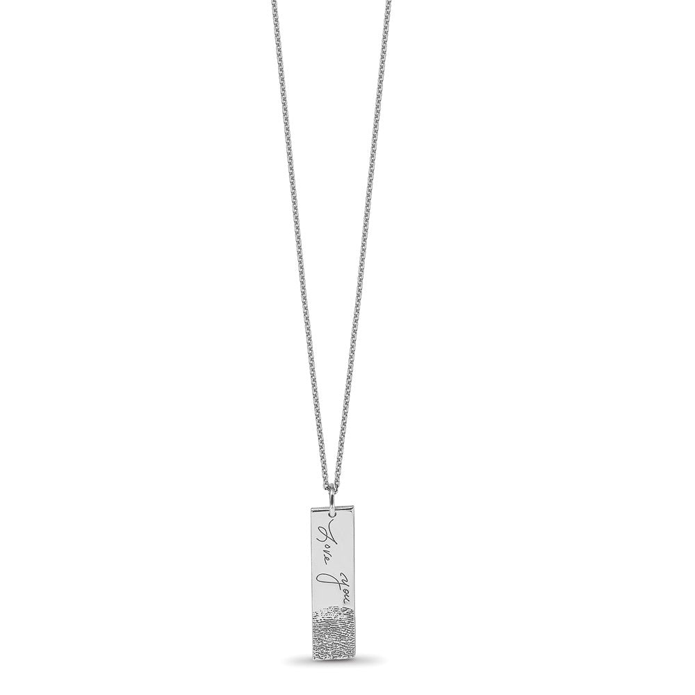 14K Weißgold Signature und Fingerprint Charm