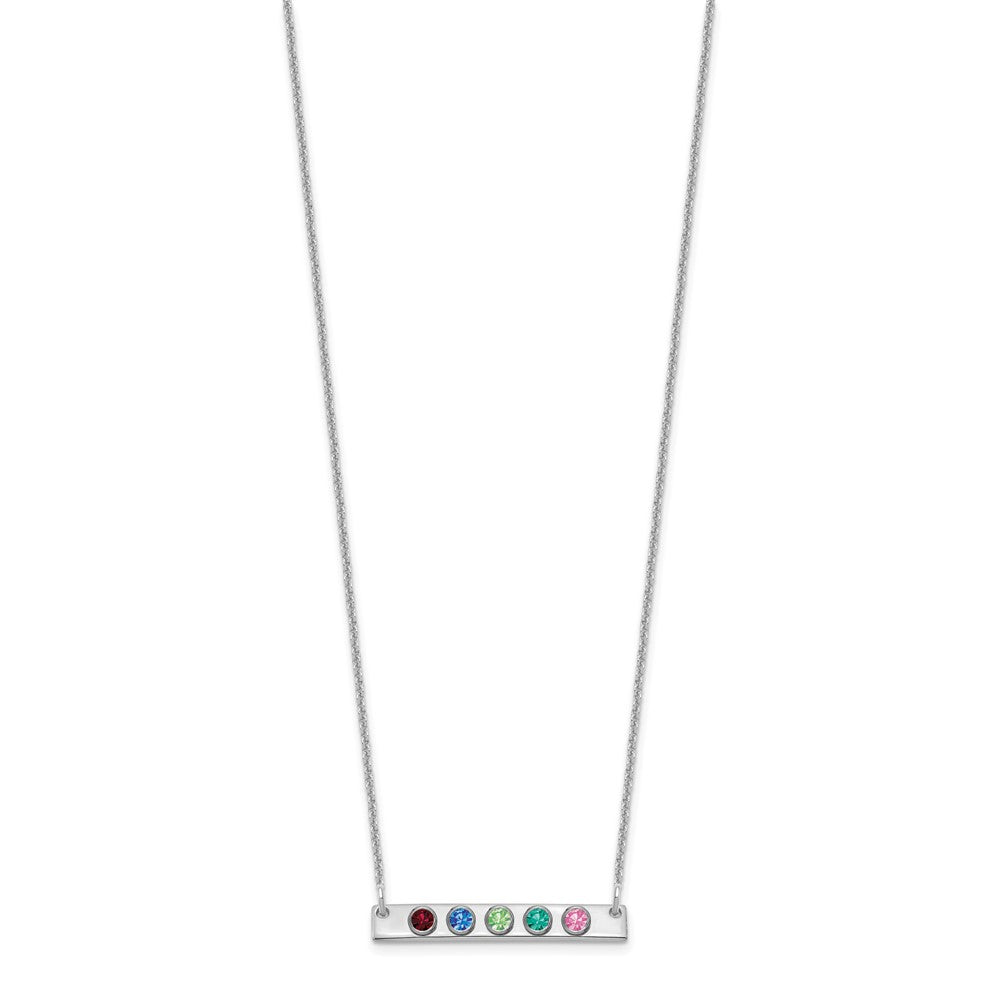 14K Weißgold 14kw 5 Geburtsstein mit 18K Rhodiniert Bezels Klein Stab Halskette