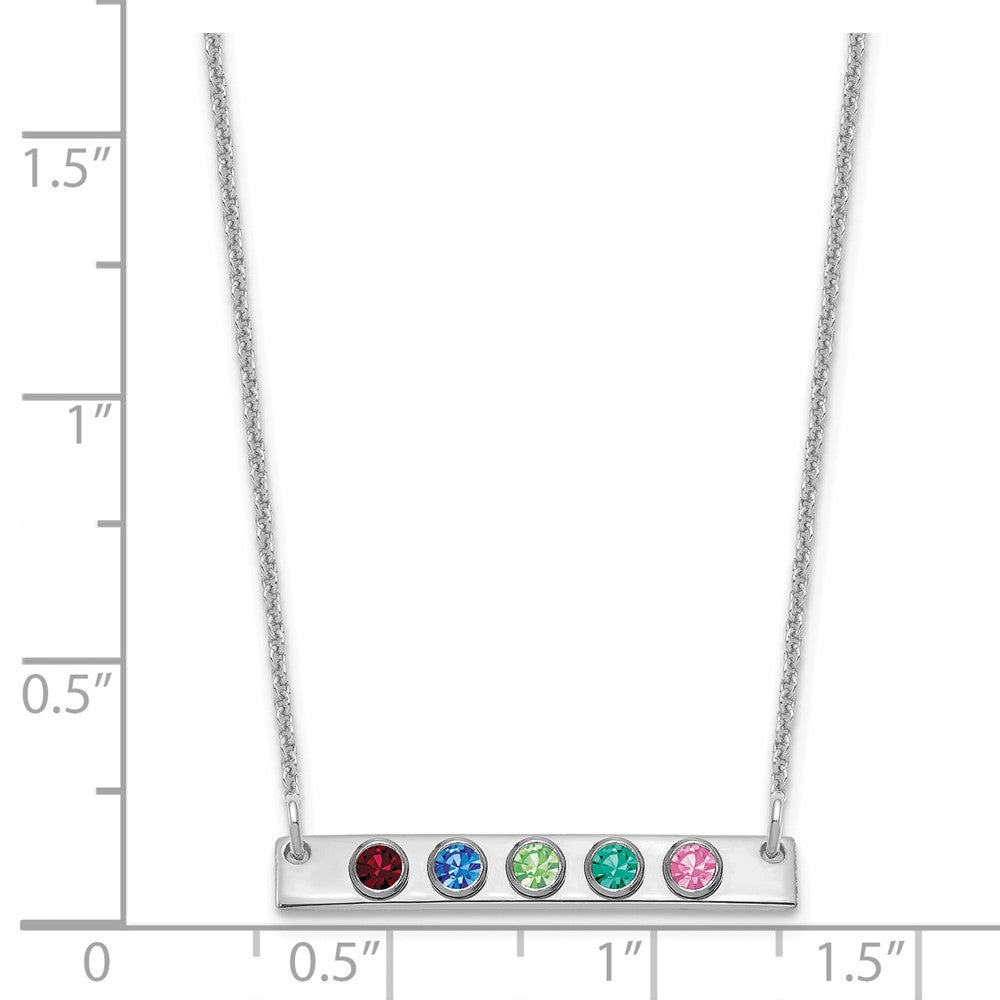 14K Weißgold 14kw 5 Geburtsstein mit 18K Rhodiniert Bezels Klein Stab Halskette