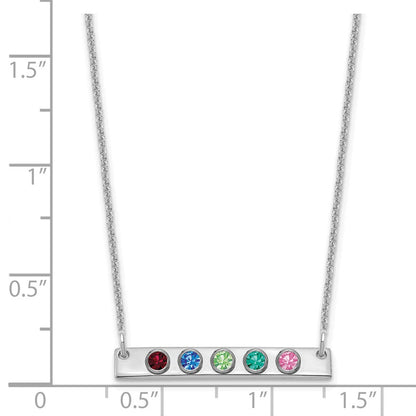 14K Weißgold 14kw 5 Geburtsstein mit 18K Rhodiniert Bezels Klein Stab Halskette