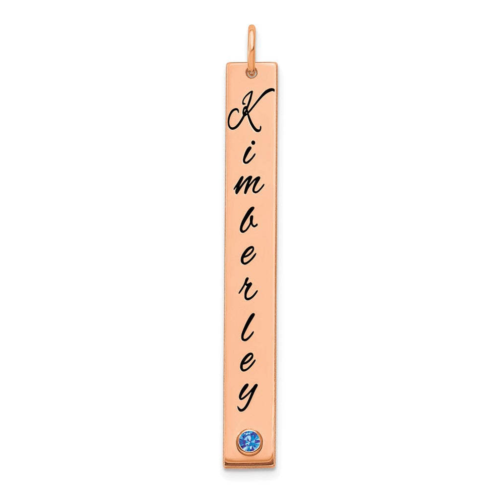Roségoldbeschichtet Lg Epoxid Name 14K Zargenfassung Bs Stab Charm