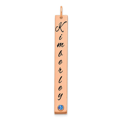 14K Roségold Lg Epoxid Name Zargenfassung Bs Stab Charm