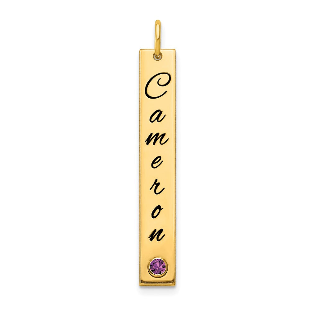14K Gelbgold Yg Med Epoxid Name Zargenfassung Geburtsstein Stab Charm