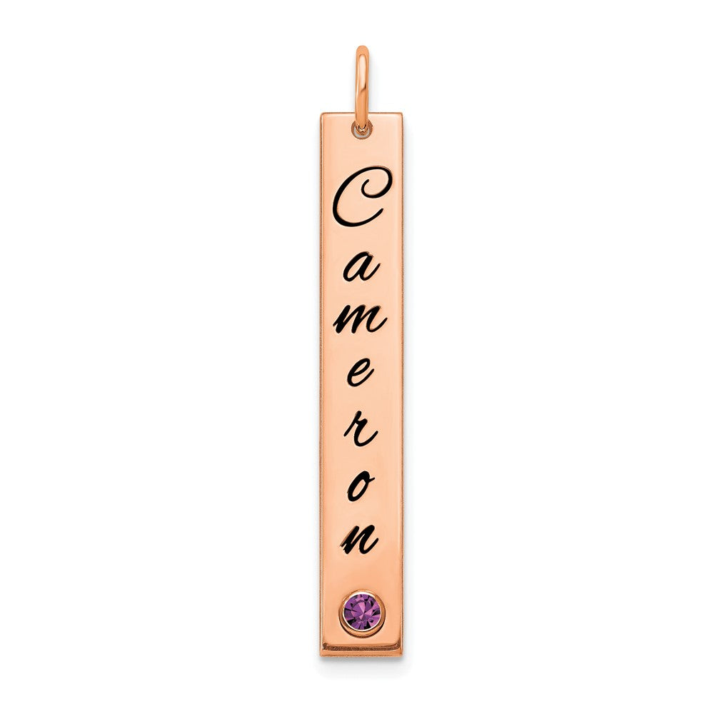 14K Roségold Med Epoxid Name Zargenfassung Bs Stab Charm