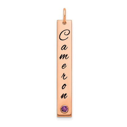14K Roségold Med Epoxid Name Zargenfassung Bs Stab Charm