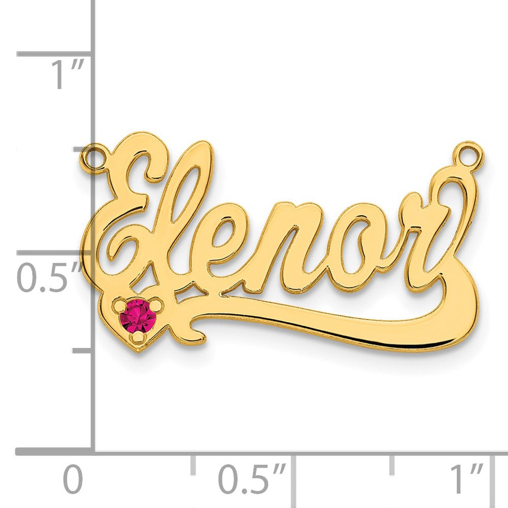 Vergoldet Sterlingsilber /gold Geburtsstein Herz Name Platte