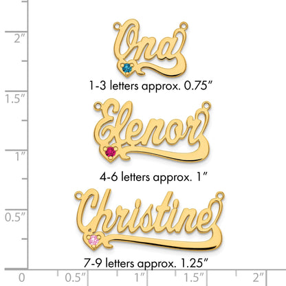 14K Gelbgold Geburtsstein Herz Name Platte