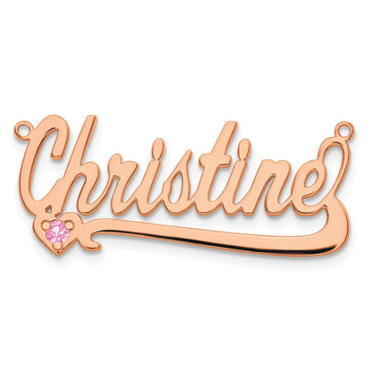 Roségoldbeschichtet Sterlingsilber /rose Geburtsstein Herz Name Platte
