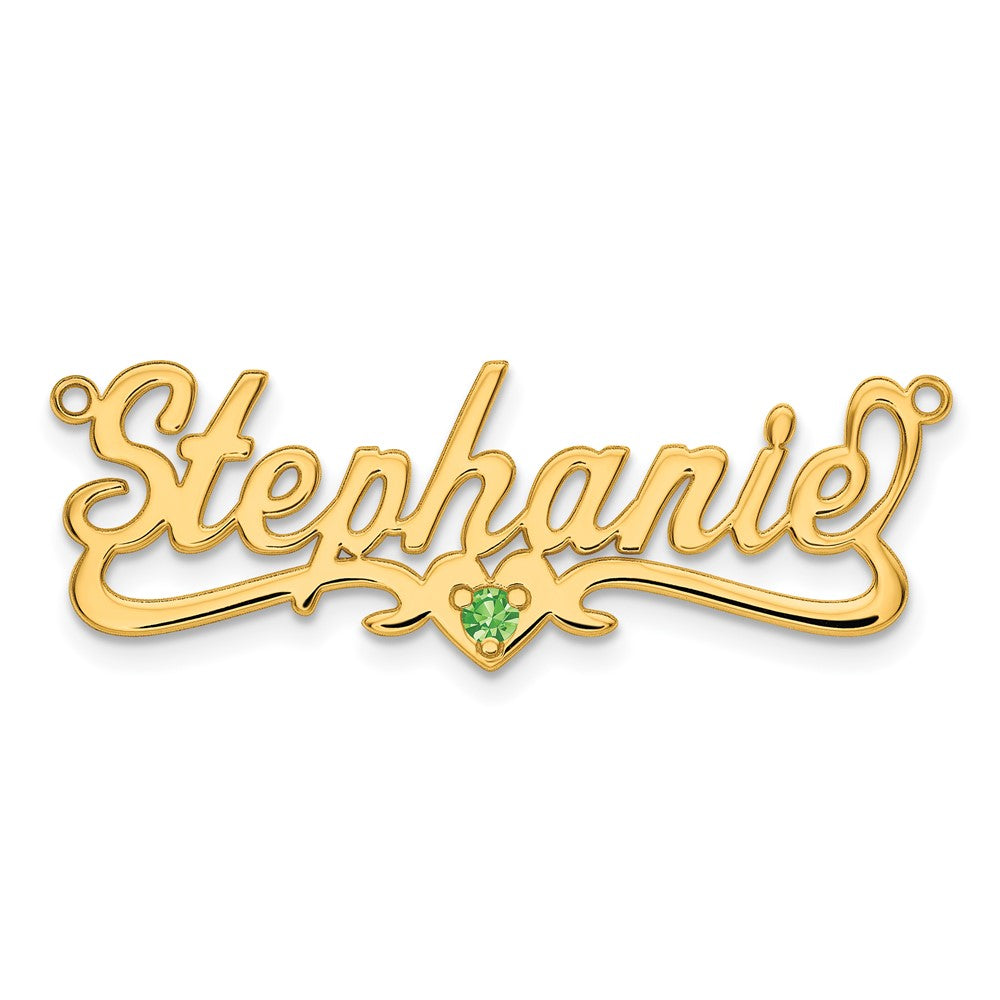 Vergoldet Sterlingsilber /gold Geburtsstein Herz Name Platte