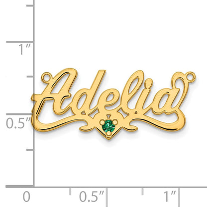 Vergoldet Sterlingsilber /gold Geburtsstein Herz Name Platte